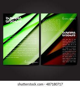 Vector brochure template design, A4 size with colorful wavy polygonal pattern. Professional business flyer template or corporate banner design, can be use for publishing, print and presentation.
