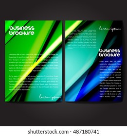 Vector brochure template design, A4 size with colorful wavy polygonal pattern. Professional business flyer template or corporate banner design, can be use for publishing, print and presentation.