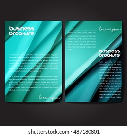 Vector brochure template design, A4 size with colorful wavy polygonal pattern. Professional business flyer template or corporate banner design, can be use for publishing, print and presentation.