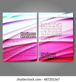 Vector brochure template design, A4 size with colorful wavy polygonal pattern. Professional business flyer template or corporate banner design, can be use for publishing, print and presentation.