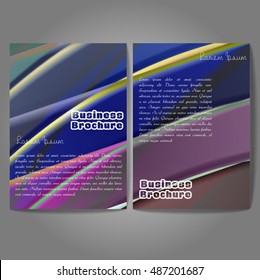 Vector brochure template design, A4 size with colorful wavy polygonal pattern. Professional business flyer template or corporate banner design, can be use for publishing, print and presentation.