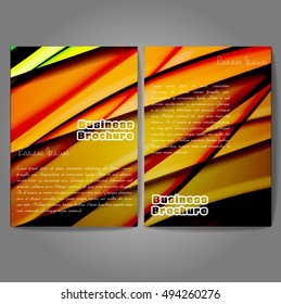 Vector brochure template design, A4 size with colorful wavy polygonal pattern. Professional business flyer template or corporate banner design, can be use for publishing, print and presentation.
