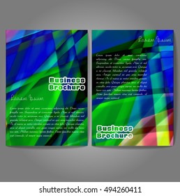 Vector brochure template design, A4 size with colorful wavy polygonal pattern. Professional business flyer template or corporate banner design, can be use for publishing, print and presentation.