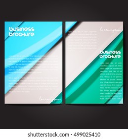 Vector brochure template design, A4 size with colorful wavy polygonal pattern. Professional business flyer template or corporate banner design, can be use for publishing, print and presentation.