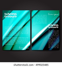 Vector brochure template design, A4 size with colorful wavy polygonal pattern. Professional business flyer template or corporate banner design, can be use for publishing, print and presentation.