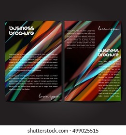 Vector brochure template design, A4 size with colorful wavy polygonal pattern. Professional business flyer template or corporate banner design, can be use for publishing, print and presentation.