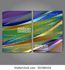 Vector brochure template design, A4 size with colorful wavy polygonal pattern. Professional business flyer template or corporate banner design, can be use for publishing, print and presentation.