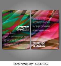 Vector brochure template design, A4 size with colorful wavy polygonal pattern. Professional business flyer template or corporate banner design, can be use for publishing, print and presentation.