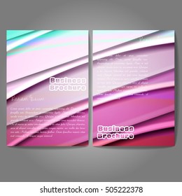 Vector brochure template design, A4 size with colorful wavy polygonal pattern. Professional business flyer template or corporate banner design, can be use for publishing, print and presentation.