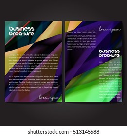 Vector brochure template design, A4 size with colorful wavy polygonal pattern. Professional business flyer template or corporate banner design, can be use for publishing, print and presentation.