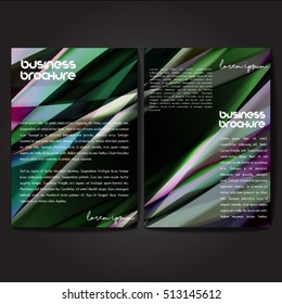Vector brochure template design, A4 size with colorful wavy polygonal pattern. Professional business flyer template or corporate banner design, can be use for publishing, print and presentation.