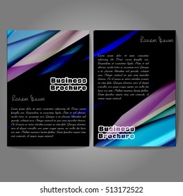 Vector brochure template design, A4 size with colorful wavy polygonal pattern. Professional business flyer template or corporate banner design, can be use for publishing, print and presentation.