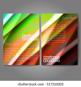 Vector brochure template design, A4 size with colorful wavy polygonal pattern. Professional business flyer template or corporate banner design, can be use for publishing, print and presentation.