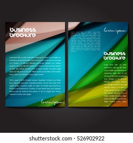 Vector brochure template design, A4 size with colorful wavy polygonal pattern. Professional business flyer template or corporate banner design, can be use for publishing, print and presentation.