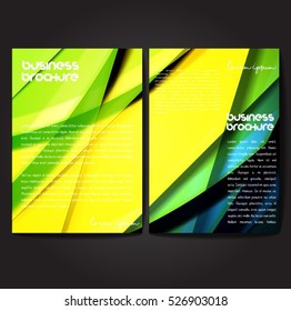 Vector brochure template design, A4 size with colorful wavy polygonal pattern. Professional business flyer template or corporate banner design, can be use for publishing, print and presentation.