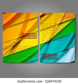 Vector brochure template design, A4 size with colorful wavy polygonal pattern. Professional business flyer template or corporate banner design, can be use for publishing, print and presentation.