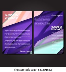 Vector brochure template design, A4 size with colorful wavy polygonal pattern. Professional business flyer template or corporate banner design, can be use for publishing, print and presentation.