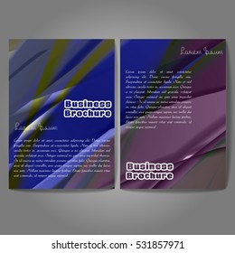 Vector brochure template design, A4 size with colorful wavy polygonal pattern. Professional business flyer template or corporate banner design, can be use for publishing, print and presentation.