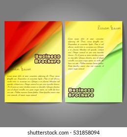 Vector brochure template design, A4 size with colorful wavy polygonal pattern. Professional business flyer template or corporate banner design, can be use for publishing, print and presentation.