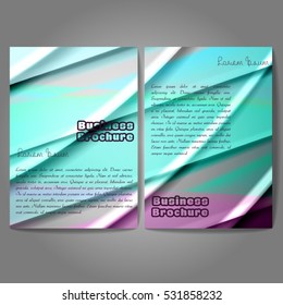 Vector brochure template design, A4 size with colorful wavy polygonal pattern. Professional business flyer template or corporate banner design, can be use for publishing, print and presentation.