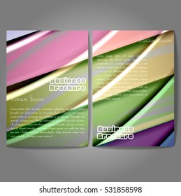 Vector brochure template design, A4 size with colorful wavy polygonal pattern. Professional business flyer template or corporate banner design, can be use for publishing, print and presentation.