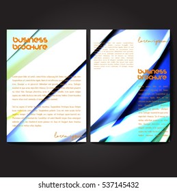 Vector brochure template design, A4 size with colorful wavy polygonal pattern. Professional business flyer template or corporate banner design, can be use for publishing, print and presentation.