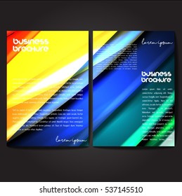 Vector brochure template design, A4 size with colorful wavy polygonal pattern. Professional business flyer template or corporate banner design, can be use for publishing, print and presentation.