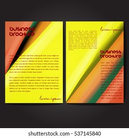 Vector brochure template design, A4 size with colorful wavy polygonal pattern. Professional business flyer template or corporate banner design, can be use for publishing, print and presentation.