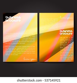 Vector brochure template design, A4 size with colorful wavy polygonal pattern. Professional business flyer template or corporate banner design, can be use for publishing, print and presentation.