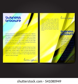 Vector brochure template design, A4 size with colorful wavy polygonal pattern. Professional business flyer template or corporate banner design, can be use for publishing, print and presentation.
