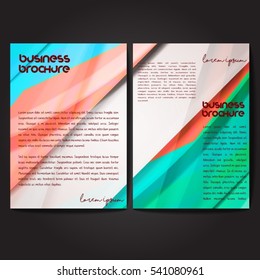 Vector brochure template design, A4 size with colorful wavy polygonal pattern. Professional business flyer template or corporate banner design, can be use for publishing, print and presentation.