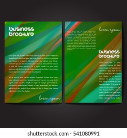 Vector brochure template design, A4 size with colorful wavy polygonal pattern. Professional business flyer template or corporate banner design, can be use for publishing, print and presentation.