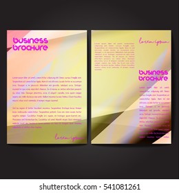 Vector brochure template design, A4 size with colorful wavy polygonal pattern. Professional business flyer template or corporate banner design, can be use for publishing, print and presentation.