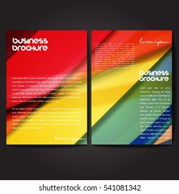 Vector brochure template design, A4 size with colorful wavy polygonal pattern. Professional business flyer template or corporate banner design, can be use for publishing, print and presentation.