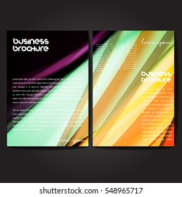 Vector brochure template design, A4 size with colorful wavy polygonal pattern. Professional business flyer template or corporate banner design, can be use for publishing, print and presentation.