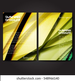 Vector brochure template design, A4 size with colorful wavy polygonal pattern. Professional business flyer template or corporate banner design, can be use for publishing, print and presentation.