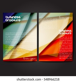 Vector brochure template design, A4 size with colorful wavy polygonal pattern. Professional business flyer template or corporate banner design, can be use for publishing, print and presentation.
