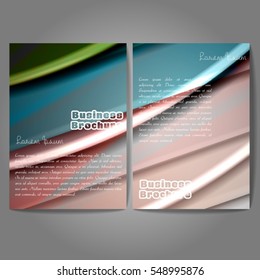 Vector brochure template design, A4 size with colorful wavy polygonal pattern. Professional business flyer template or corporate banner design, can be use for publishing, print and presentation.