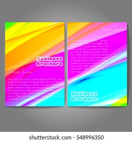 Vector brochure template design, A4 size with colorful wavy polygonal pattern. Professional business flyer template or corporate banner design, can be use for publishing, print and presentation.