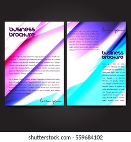 Vector brochure template design, A4 size with colorful wavy polygonal pattern. Professional business flyer template or corporate banner design, can be use for publishing, print and presentation.