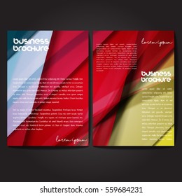 Vector brochure template design, A4 size with colorful wavy polygonal pattern. Professional business flyer template or corporate banner design, can be use for publishing, print and presentation.