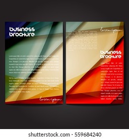 Vector brochure template design, A4 size with colorful wavy polygonal pattern. Professional business flyer template or corporate banner design, can be use for publishing, print and presentation.