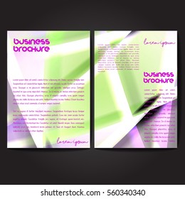 Vector brochure template design, A4 size with colorful wavy polygonal pattern. Professional business flyer template or corporate banner design, can be use for publishing, print and presentation.