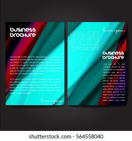Vector brochure template design, A4 size with colorful wavy polygonal pattern. Professional business flyer template or corporate banner design, can be use for publishing, print and presentation.
