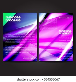 Vector brochure template design, A4 size with colorful wavy polygonal pattern. Professional business flyer template or corporate banner design, can be use for publishing, print and presentation.