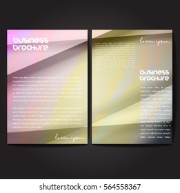 Vector brochure template design, A4 size with colorful wavy polygonal pattern. Professional business flyer template or corporate banner design, can be use for publishing, print and presentation.