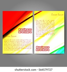 Vector brochure template design, A4 size with colorful wavy polygonal pattern. Professional business flyer template or corporate banner design, can be use for publishing, print and presentation.
