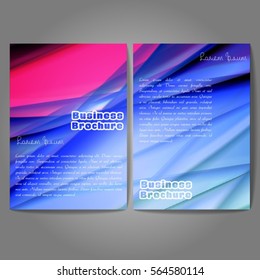 Vector brochure template design, A4 size with colorful wavy polygonal pattern. Professional business flyer template or corporate banner design, can be use for publishing, print and presentation.