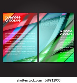 Vector brochure template design, A4 size with colorful wavy polygonal pattern. Professional business flyer template or corporate banner design, can be use for publishing, print and presentation.