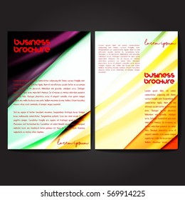 Vector brochure template design, A4 size with colorful wavy polygonal pattern. Professional business flyer template or corporate banner design, can be use for publishing, print and presentation.